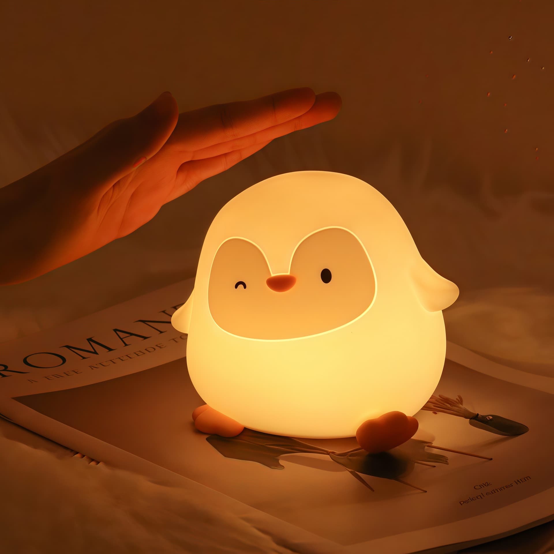 Custom Penguin Silicone Night Light, USB Charging Eye-Care Sleep Bedside Atmosphere Lamp, Children's Gift for Sleep Companion