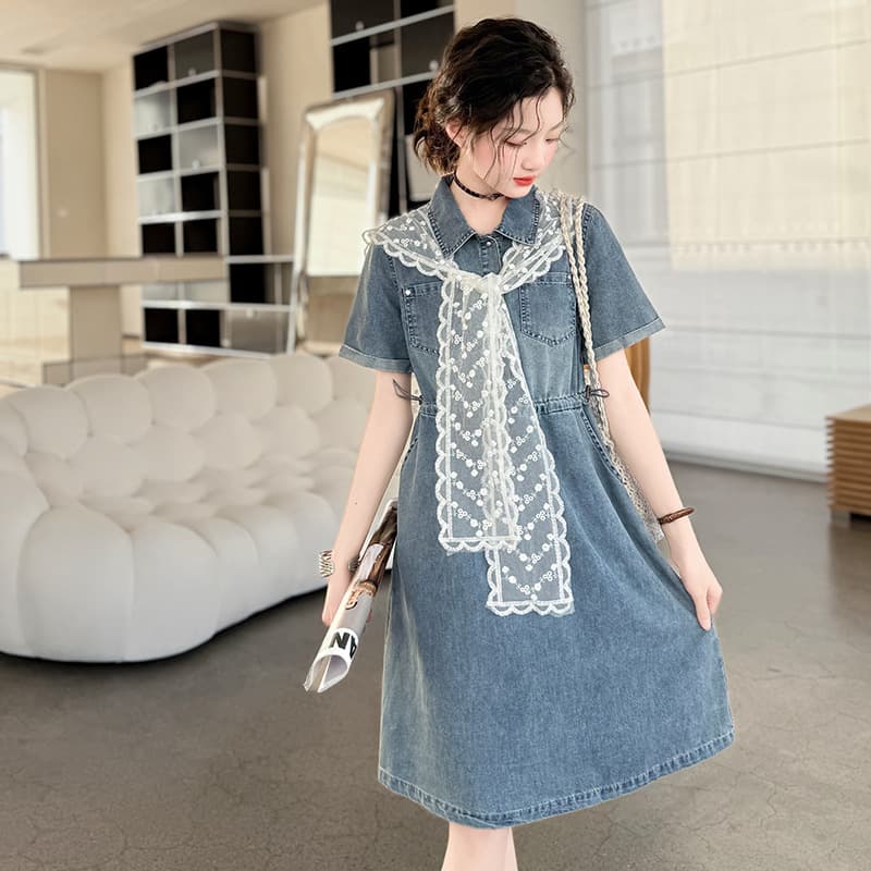 Girls Dress 2026 New Summer Children Korean Denim Skirt Fashionable Shawl Dress Thin Style