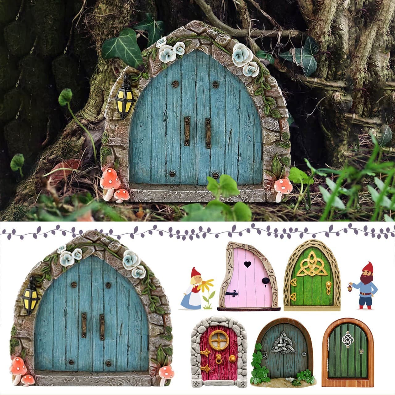 Fairy Door Wooden Decoration for Garden, Courtyard, and Yard Ornament Craft