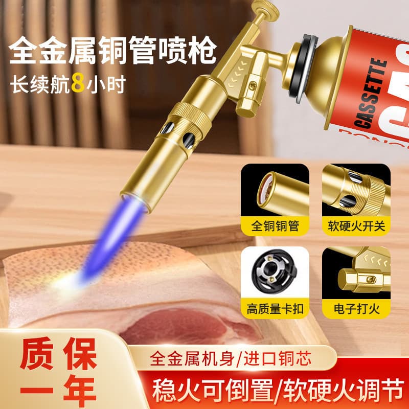 Flame Torch Gun for Pig Hair Removal, Portable Handheld Cartridge Blow Torch Welding Igniter Gun Head, Pure Copper