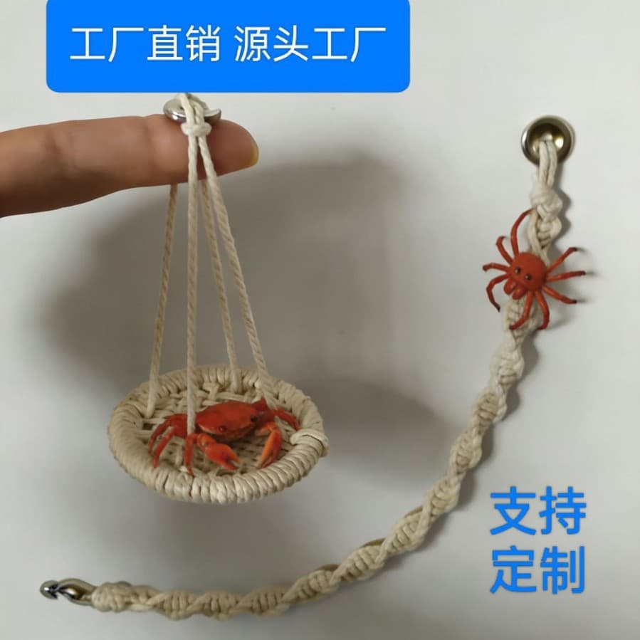 Magnetic Jumping Spider Rope Bridge Mini Jumping Spider Rope Bridge Cabin Suitable for Climbing Jumping Spiders, Crabs, Pet Small Animal Hammock Accessories