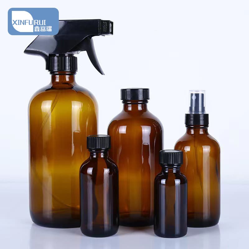 Brown Boston-style bottle (15ml~500ml), Boston essential oil bottle, spray disinfectant bottle, brown pump lotion bottle.