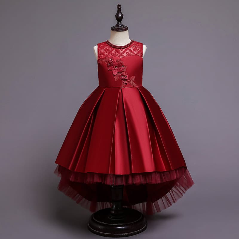 Amazon New Children's Dress Girls Princess Gown Kids Wedding Evening Dress Train Performance Dress Wholesale
