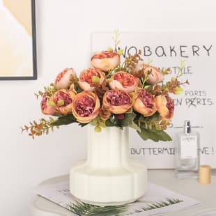 Artificial Flower European Rose Artificial Bouquet, Home Decoration, Wedding Aisle Decor, Artificial Hibiscus, Eucalyptus, Bridal Bouquet