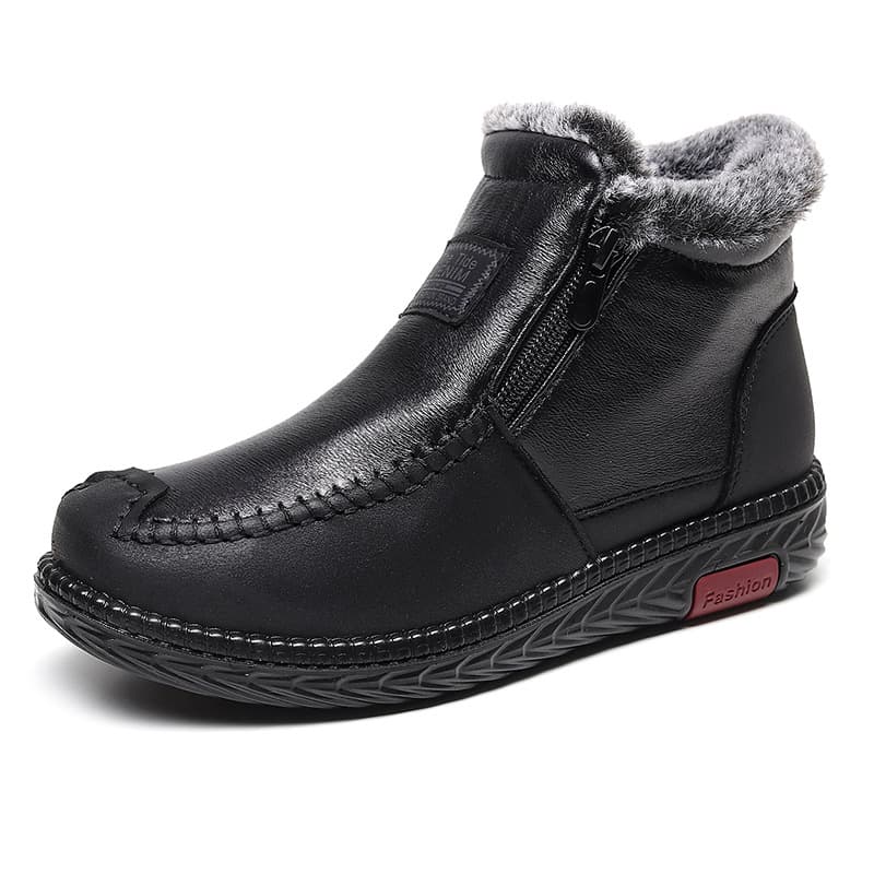 Winter Women's Cotton Shoes Old Beijing Cloth Shoes Fleece-Lined Thick Warm Mid-Aged Mother Wear-Resistant Soft Sole Winter Women's Cotton Boots