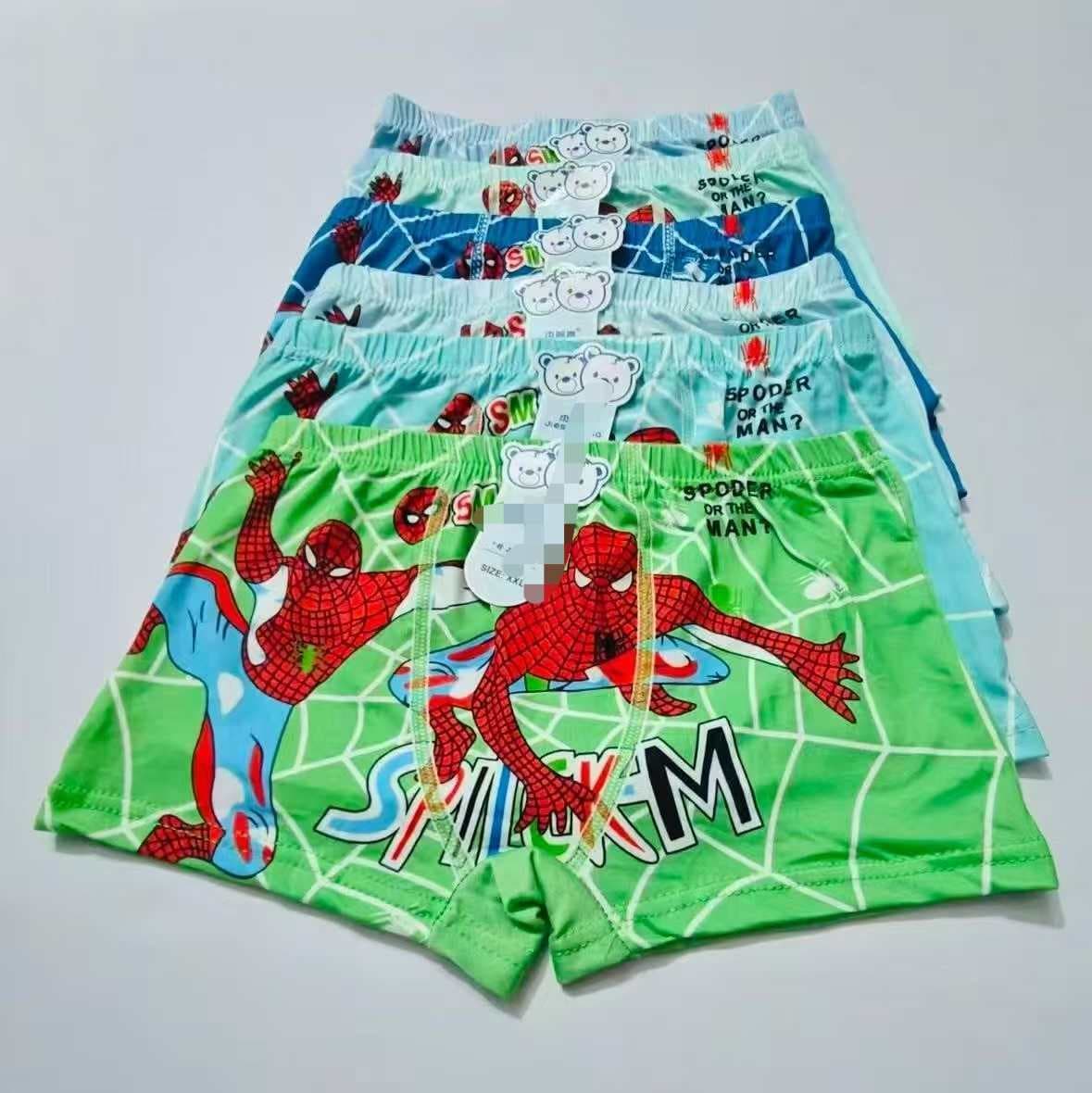 Boys' and Girls' Milk Silk Cartoon Print Boxer Briefs, Soft Children's Shorts for Toddlers and Kids