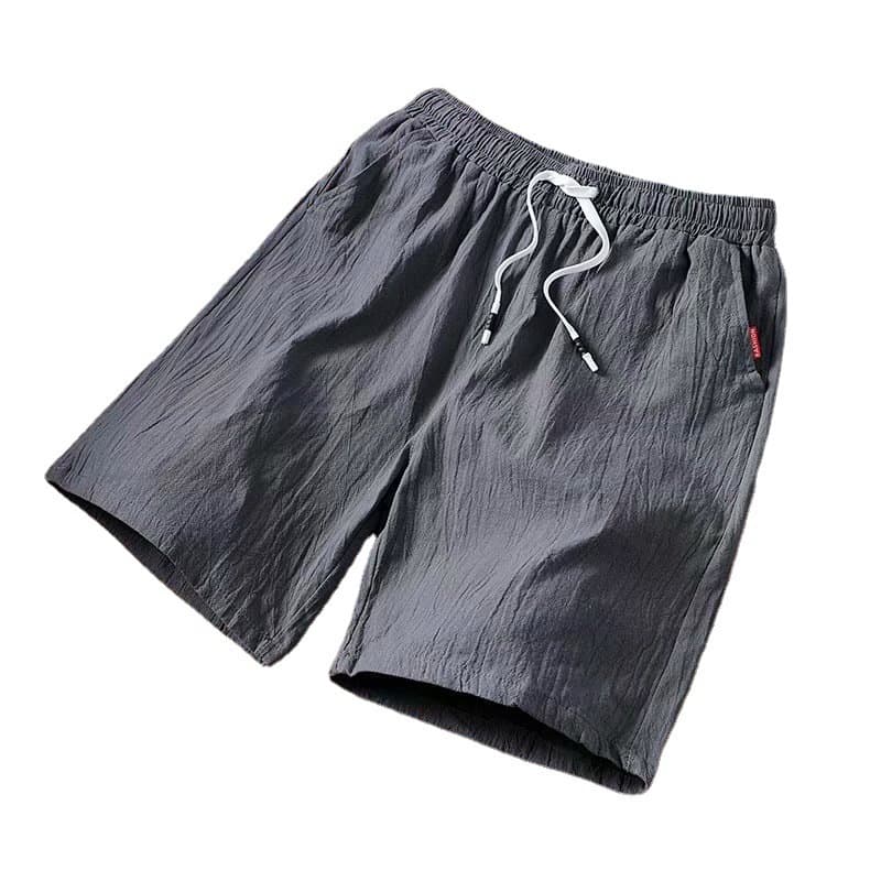 Men's Cotton Linen Shorts Casual Mid-Length Loose Five-Point Pants Linen Beach Pants for Young Generation