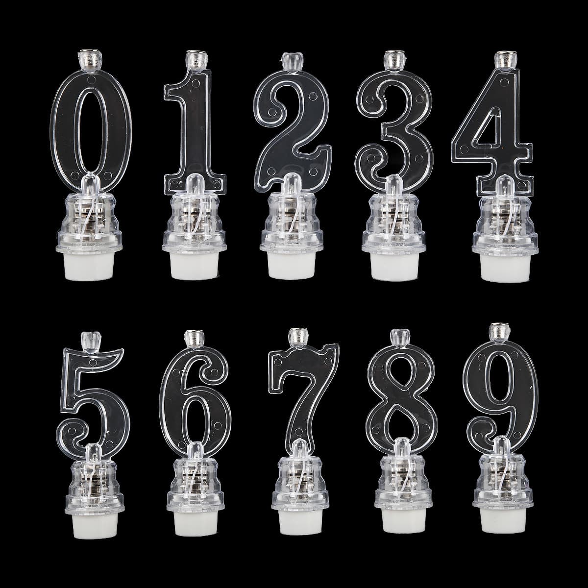 Custom Glowing Candle Transparent Music Light Electronic Flickering Candle Birthday Cake Candle Party Color