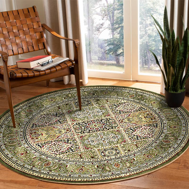 Ethnic Round Carpet Vintage Basket Mat Bedroom Living Room Outdoor Camping Mat Bohemian Style Retro Woven Floor Covering