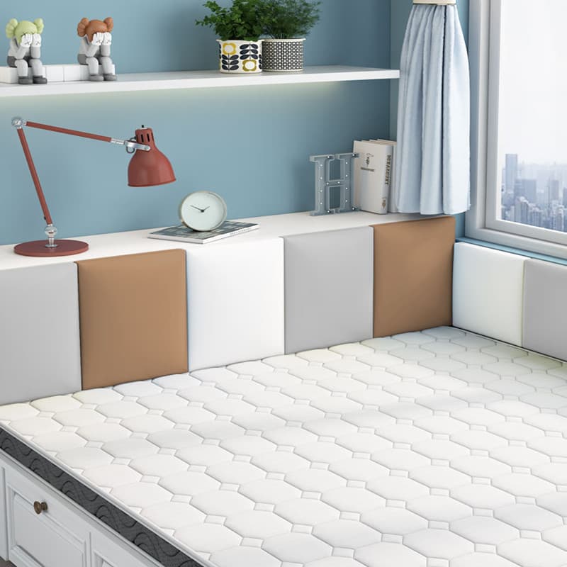 Artificial Leather Fabric Soft Padding Waterproof Moisture-proof Eco-friendly Decorative Wall Sticker Baby Bedroom Bed Head Impact-resistant Silent Headboard