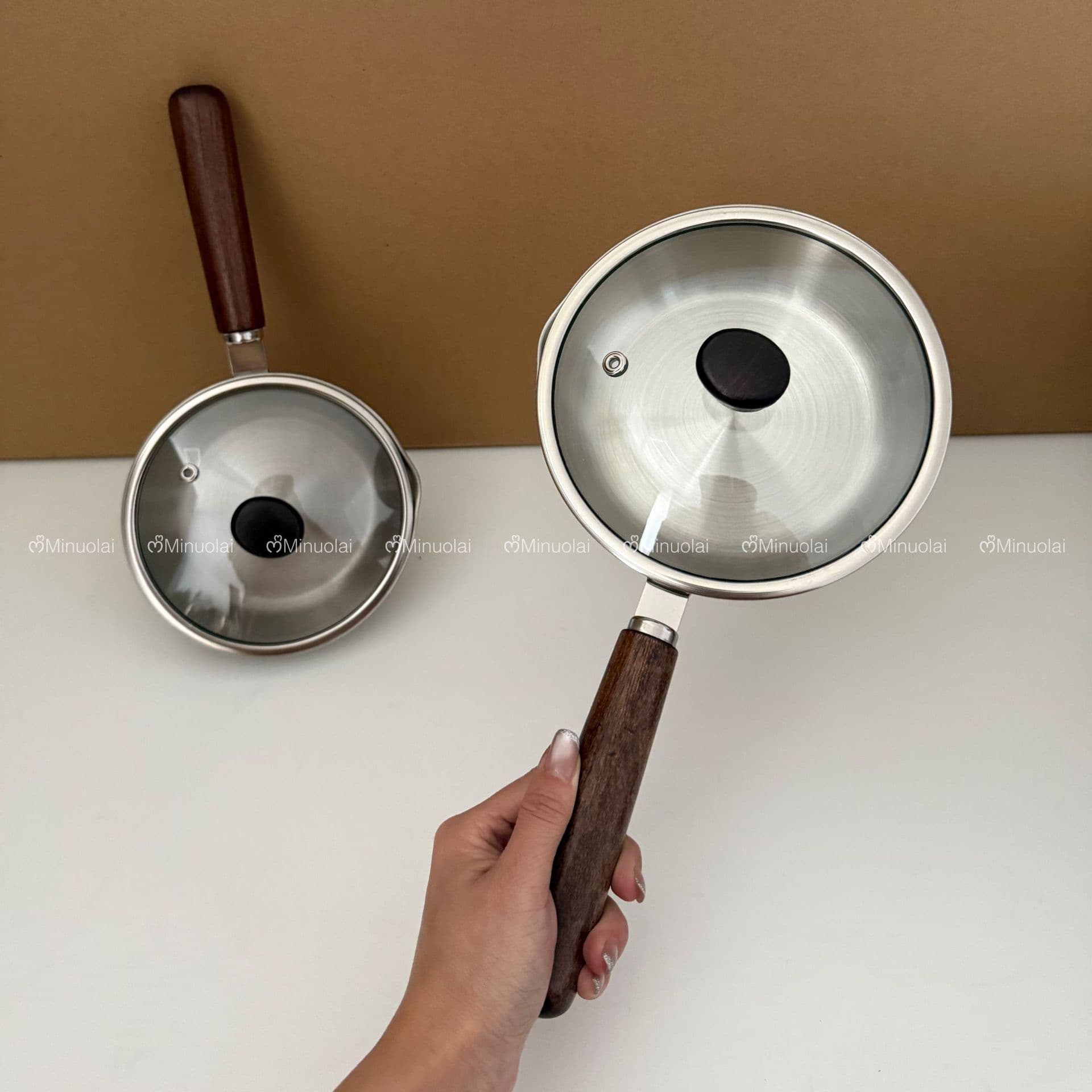 Minolai 316 stainless steel walnut pan omelette artifact uncoated induction cooker special fried steak