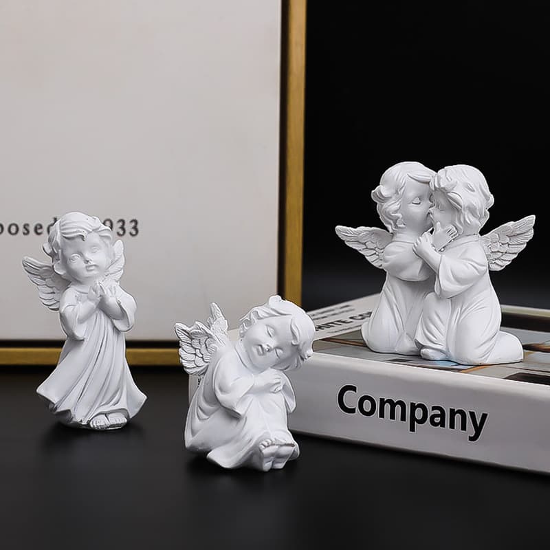 Nordic Cute Angel Couple Decoration Living Room Entrance TV Cabinet Wine Cabinet Home Accessories Vintage Props Small Decoration