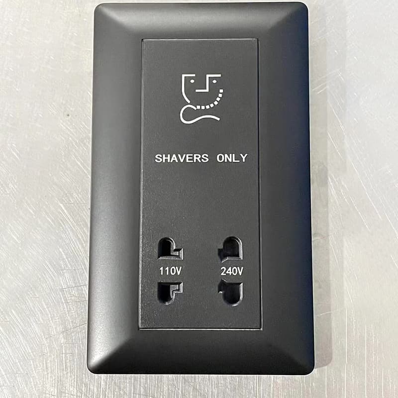 146 razor socket, hotel and guesthouse specific, 220V-110V, black, gray, white razor power socket