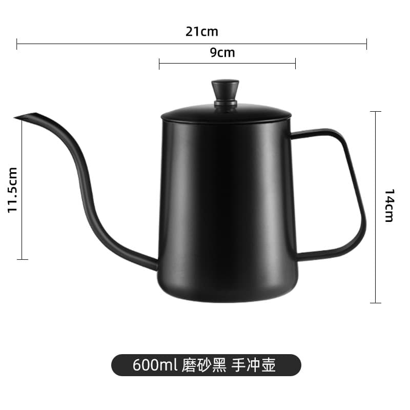 304 stainless steel coffee pot with lid, Teflon hand-pour pot, hanging ear coffee pot, hand-pour coffee pot with long spout