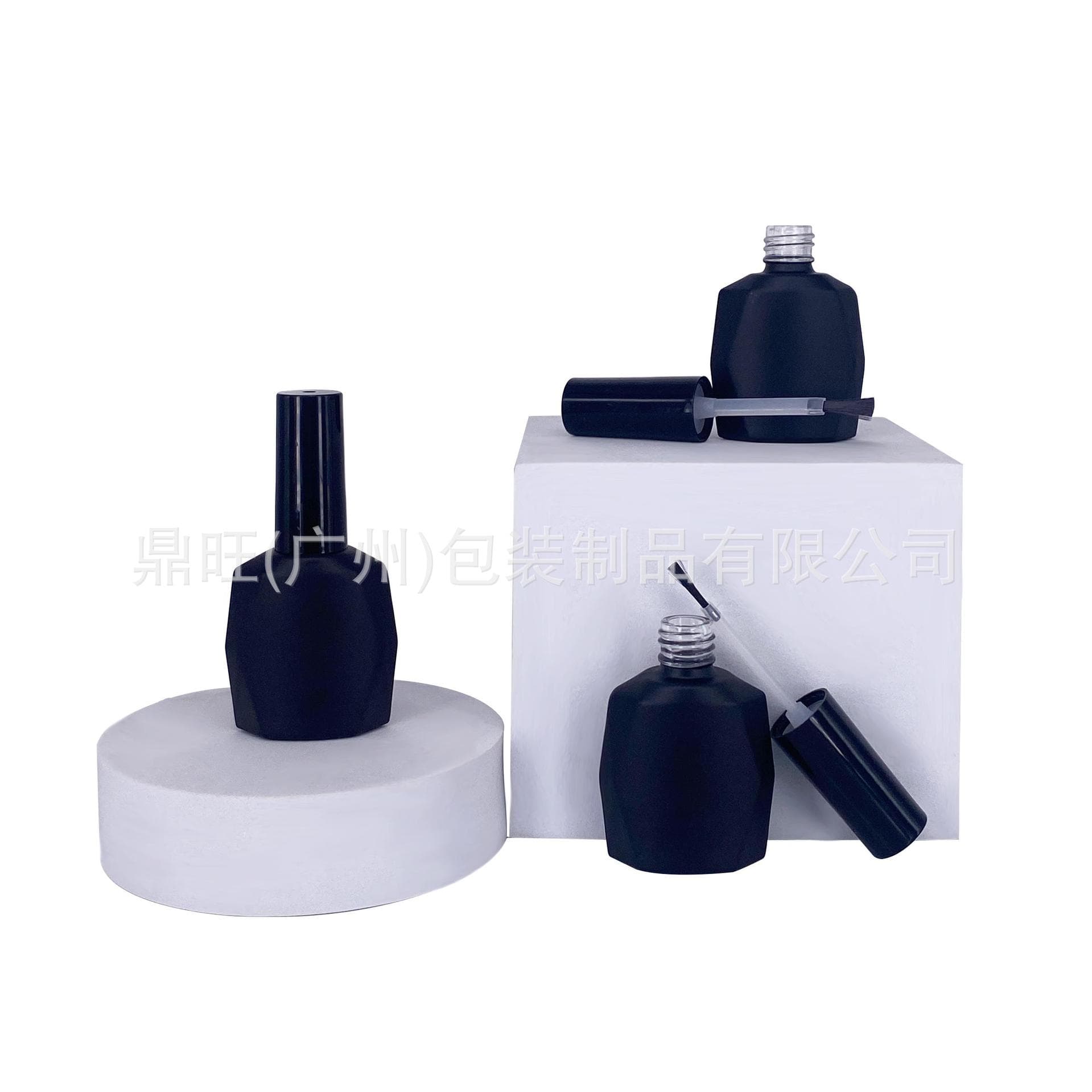 12ml Irregular Nail Polish Bottle, Cosmetic Manicure Bottle, Gel Polish Flat Glass Bottle with Brush, Functional Gel Dispensing Bottle