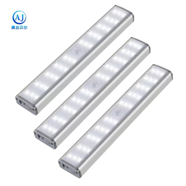LED Motion Sensor Light USB Rechargeable Under Cabinet Light Wireless Wine Cabinet Wardrobe Light Strip Magnetic LED Linear Light Bar