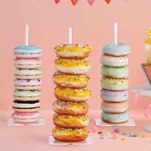 No. 646 Acrylic Display Stand, Transparent Shelf for Desserts, Cakes, and Donuts