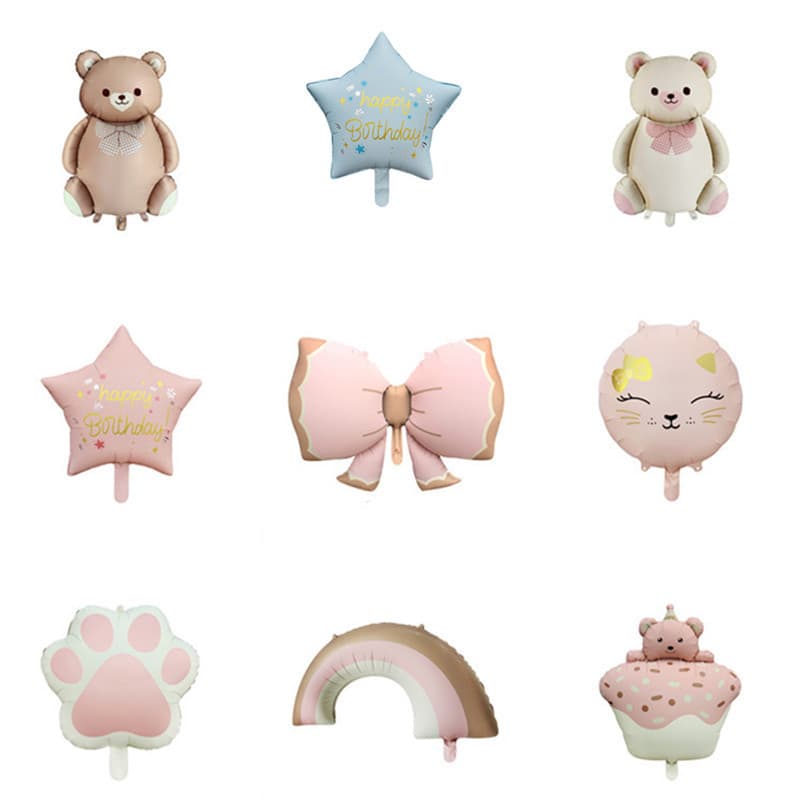 New matte balloon bear matte cat matte rainbow bow birthday decoration arrangement balloon wholesale