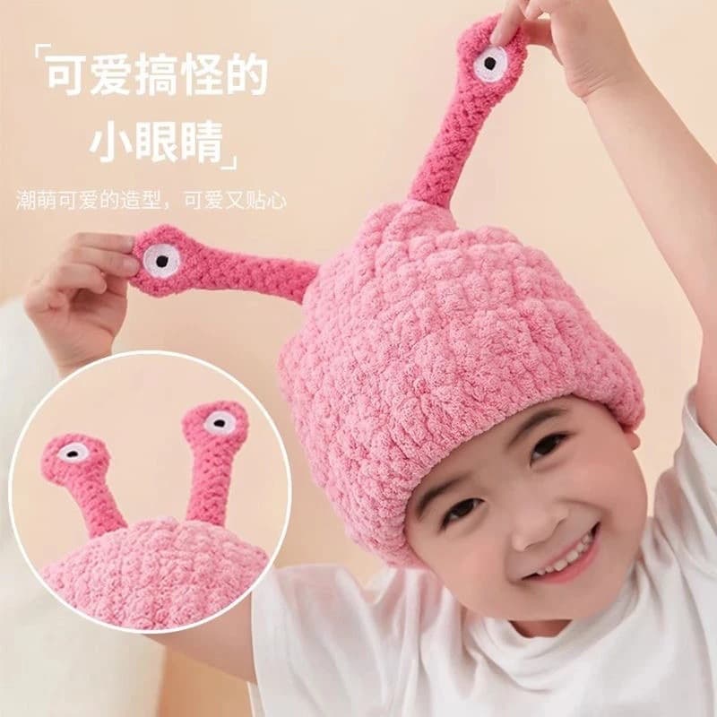 Hair drying cap for kids, super absorbent and quick-drying, cute little girl hair wrap, towel, shampoo, dry hair shower cap