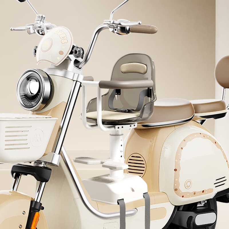 Front-mounted safe child seat for electric scooters, baby seating