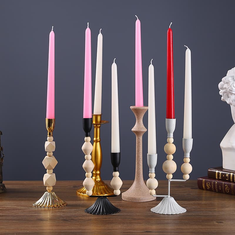 Vintage Light Luxury European Candle, Paraffin Long Taper Candle for Candlelight Dinner Decorative Lighting, Film and TV Prop