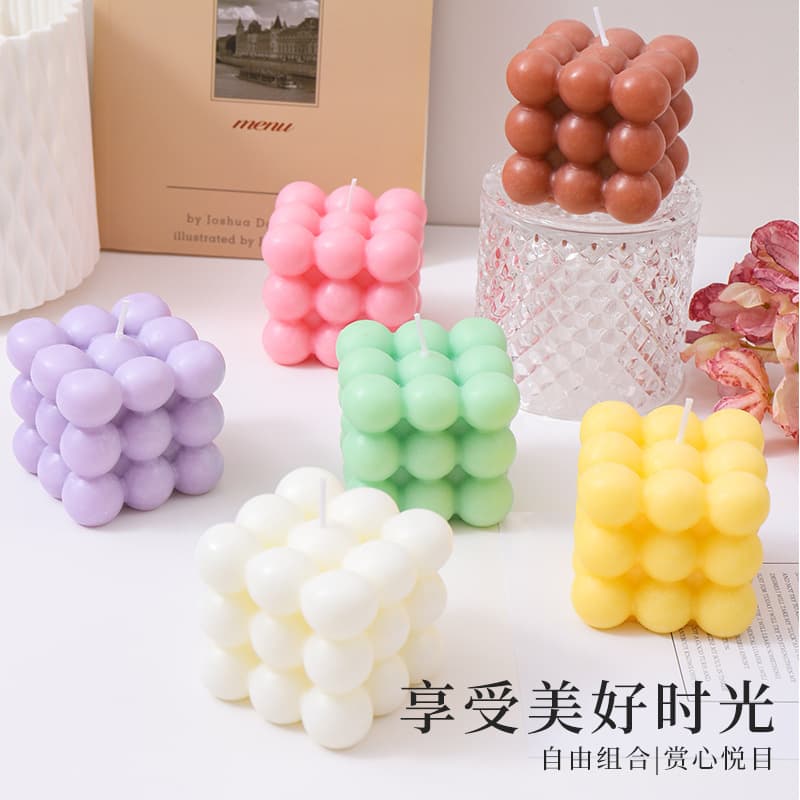 Creative Cube Aroma Candle Wholesale Scented Home Decor Ins Style Birthday Candle Gift