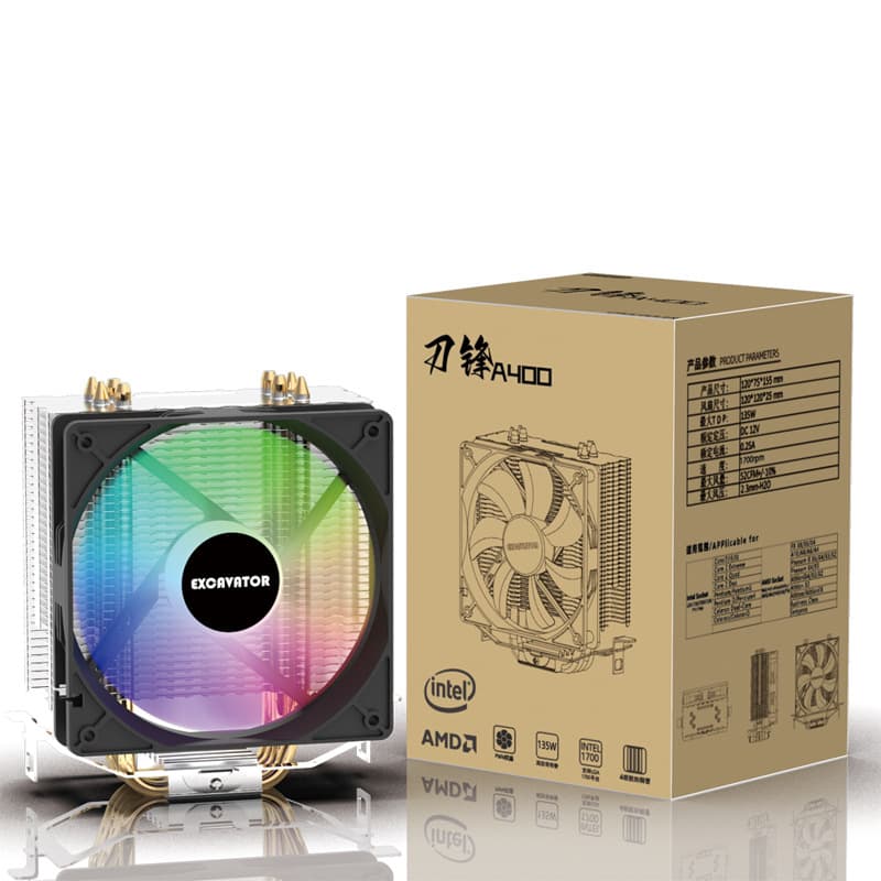 Computer Fan Four Copper Pipe Silent Desktop Computer CPU Cooler 12cm Fan Multi-Platform Blade A400
