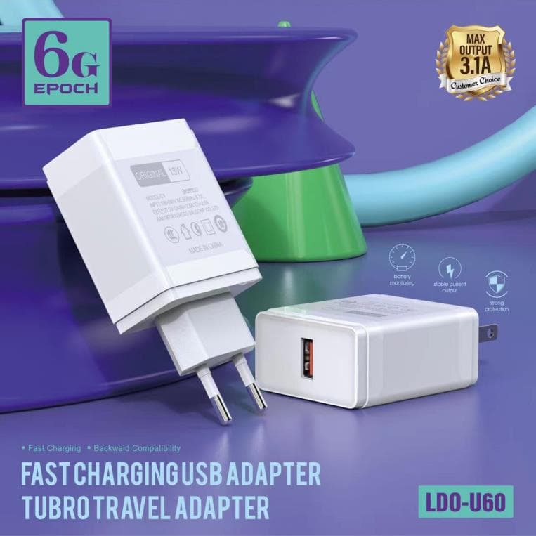 QC3.0 Single Port Fast Charging Dual USB Phone Charger USB Fast Charging Adapter Multi-Port Charging Head 18W Charger