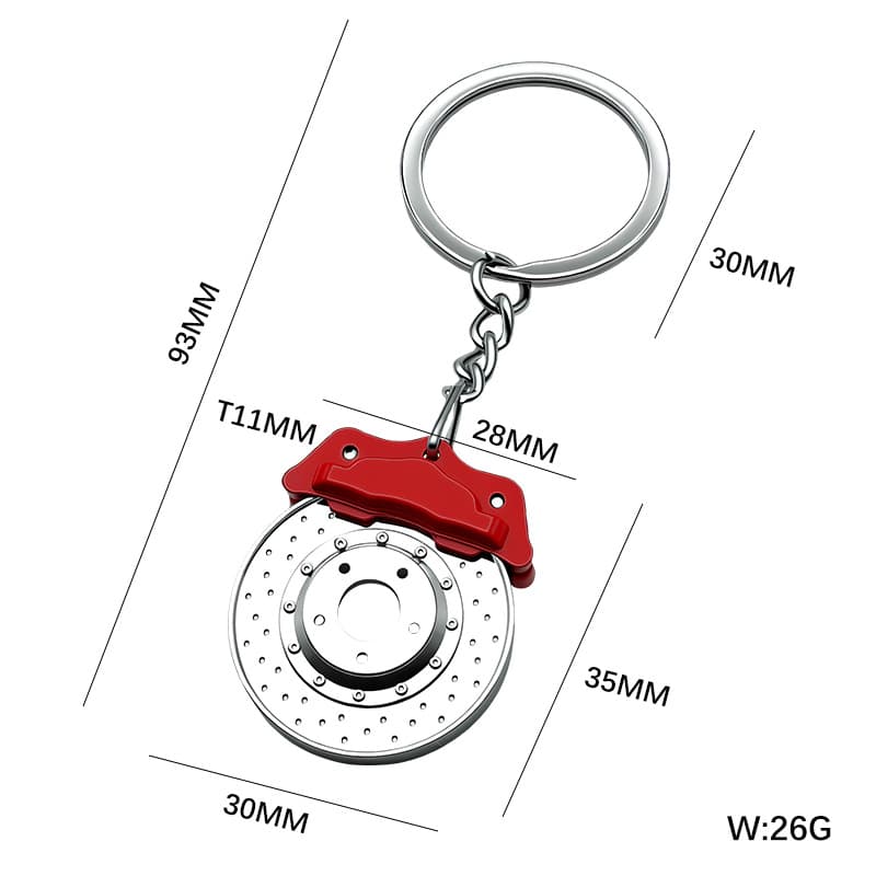 Car Modification Accessories Keychain Turbo Car Pendant Wheel Hub Piston Keychain Disc Brake Pad Key Ring