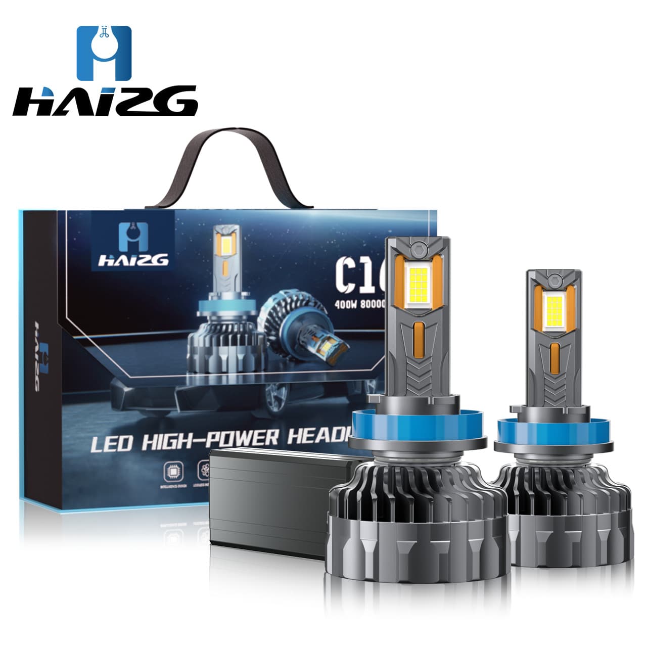 HAIZG Cross-border 400W Car LED Bulb C16 High-Power Headlight Six Copper Tubes Modified H7 H4 Car Light