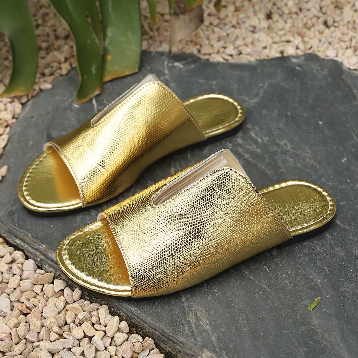 2024 Summer Plus Size Flat Women's Shoes Snake Print - Plus Size Women's Shoes Cross-border New Style Wish Export New Slippers for Women