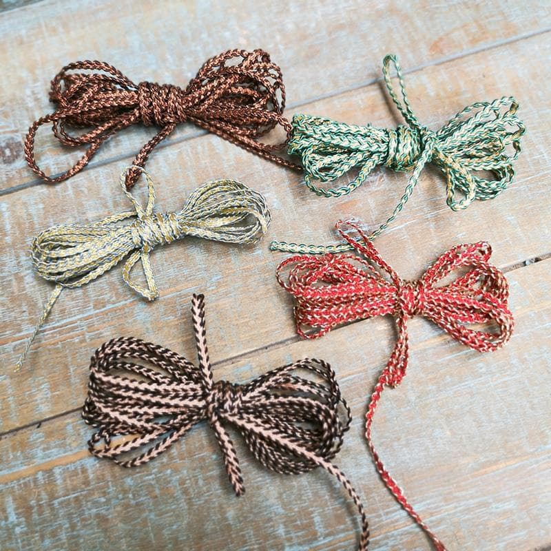 DIY Doll Clothing Qipao Accessories 3mm Wide 5-Color Set Chanel-Style Non-Stretch Gold Thread Figure-8 Mini Woven Flat Cord
