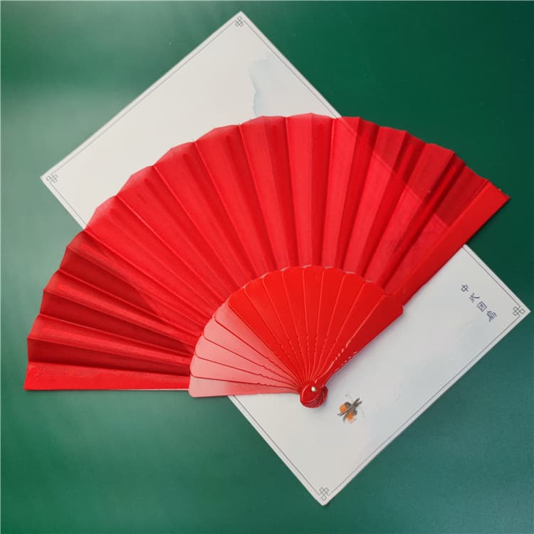 7-inch Solid Color Pure Yin Yang Kung Fu Fan Plastic Bone Square Dance Style Men Women Dance Gift Fan Artisanal Handmade