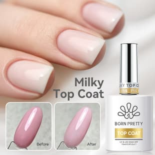 BORN PRETTY Export 15ml Nail Milk Top Coat Gel, No-Wipe Non-Yellowing Matte Finish Top Coat Nail Gel