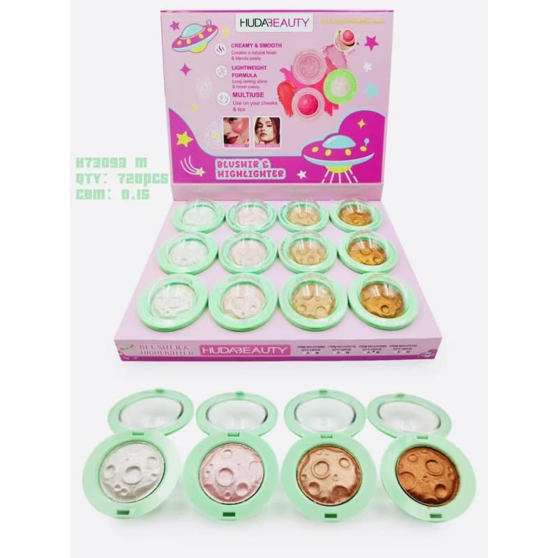 HUDA Beauty New Mini Flying Saucer Highlighter 4-Color Mixed Single Eyeshadow Contour Face Brightening