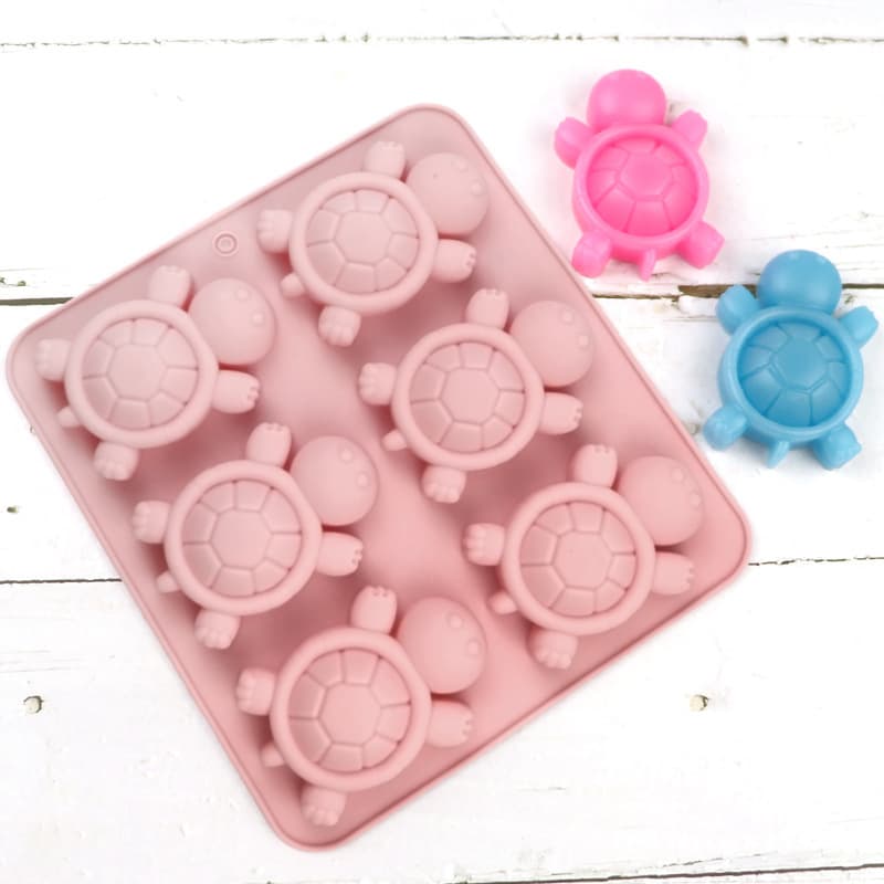 Cross-border 6-Connection Turtle Cake Mold Cold Process Soap Mold Multi-Expression Cartoon Rice Cake Mold Jelly Mold