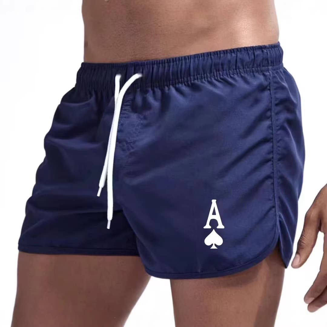 Men's Beach Shorts Quick-Dry 3-Inch Shorts for Sports Casual Swim Trunks with LOGO