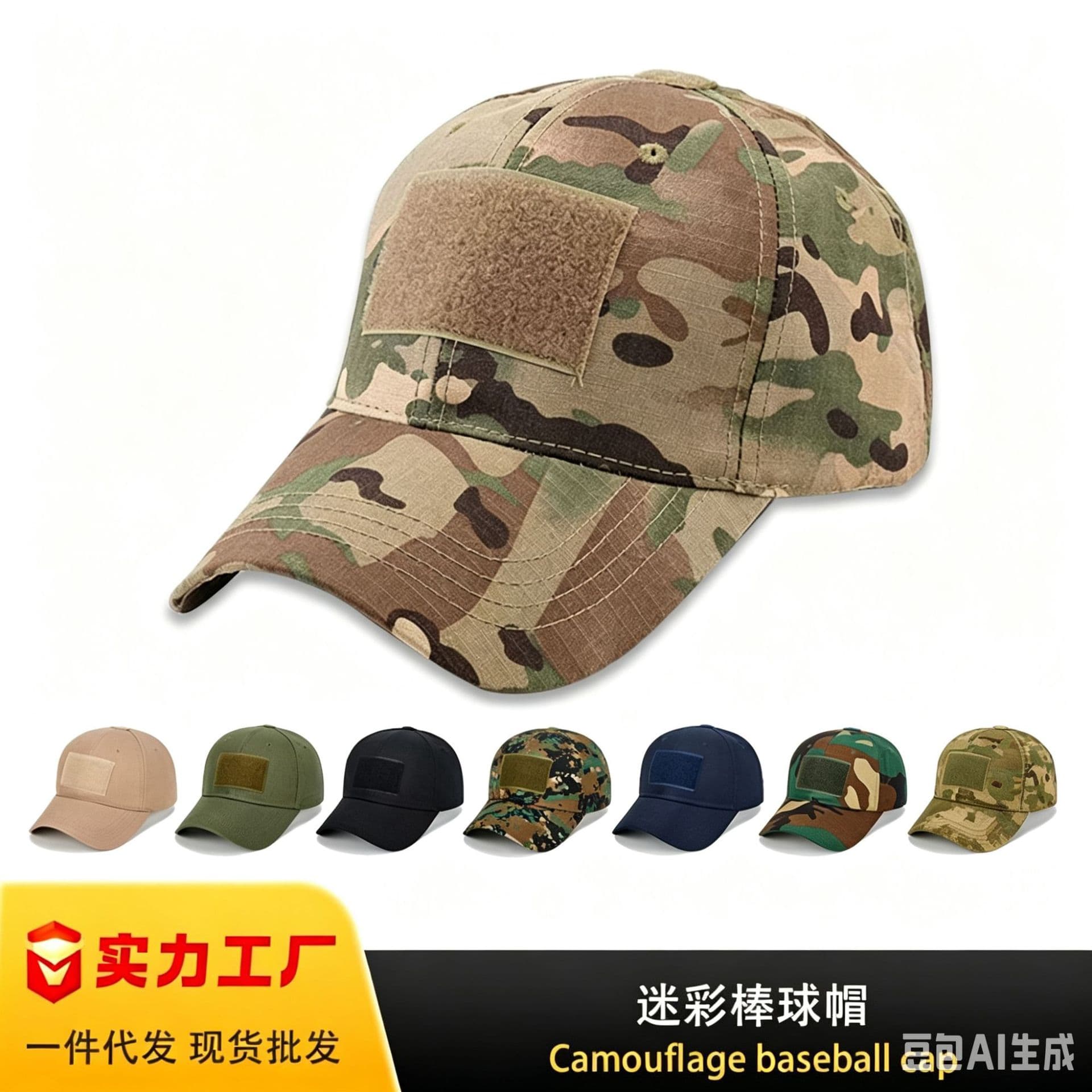 Yitai In Stock American Camo Baseball Cap for Men and Women Outdoor Tactical CP Sun Visor Hat Versatile Adjustable Duckbill Cap