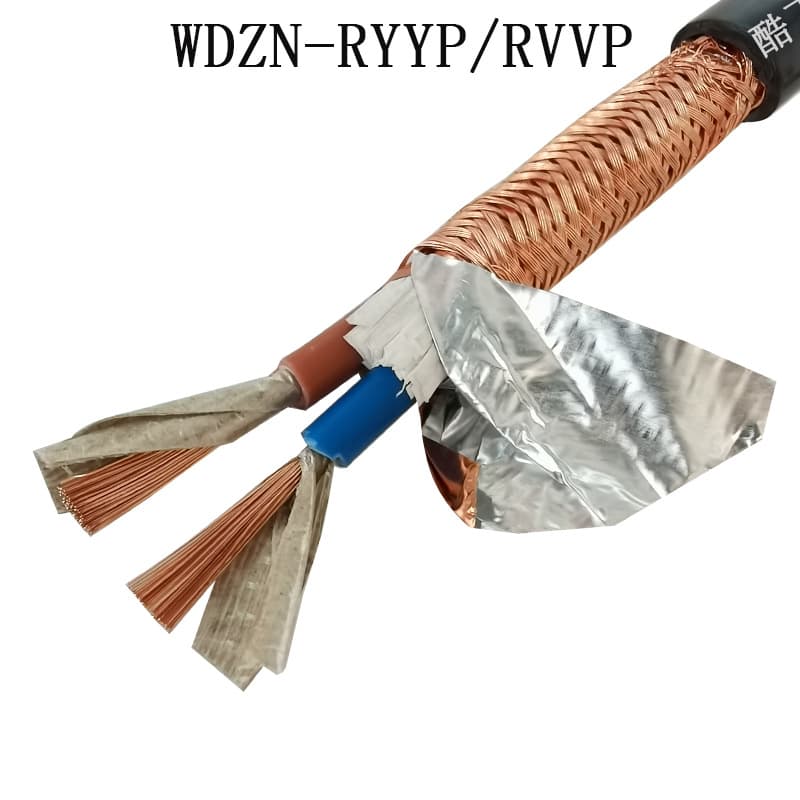 RVVP Shielded Cable 2/4 Core 1.5/2.5 mm² Control Cable with Copper Core, Copper Mesh, Low Smoke Zero Halogen RYYP Sheath