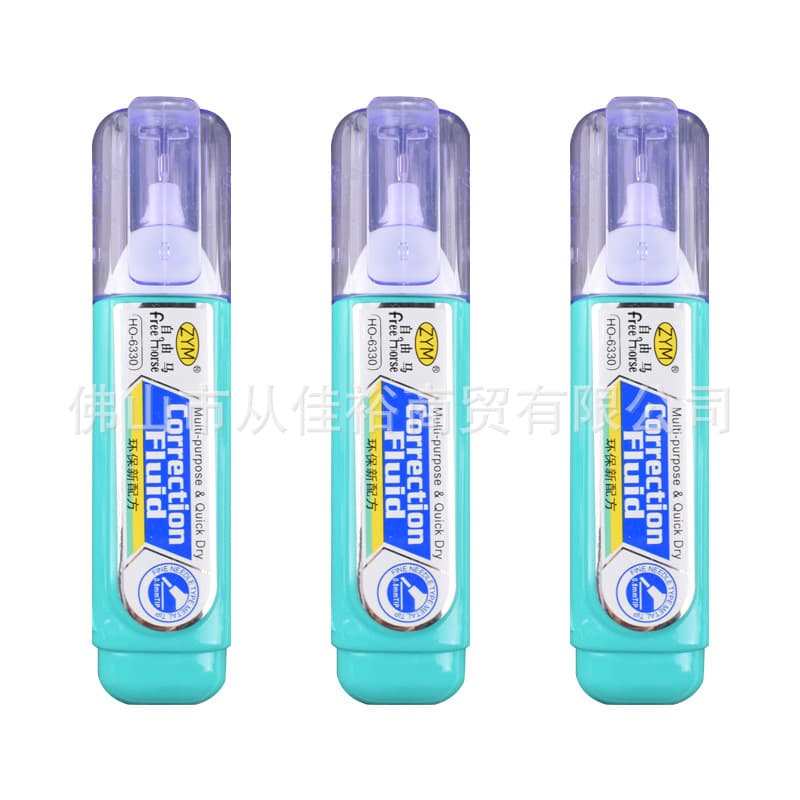 Factory Direct Wholesale Free Horse 6330 Correction Fluid Student Correction Tape Quick-Dry Stone Marker Free Shipping
