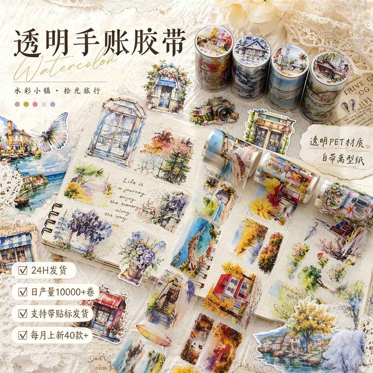 Office Culture Washi Tape Decorative Masking Tape Diary Planner Stickers Creative Stationery Supplies