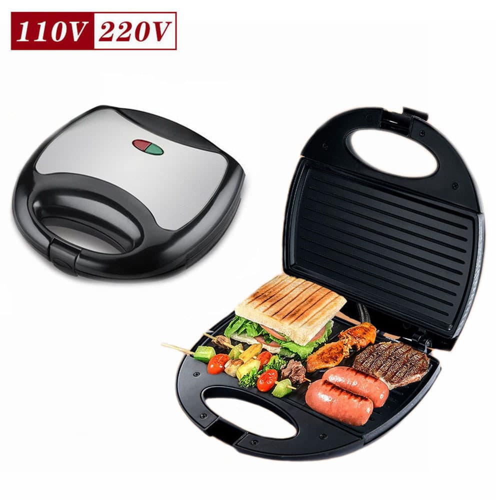 Cross-border stainless steel panini breakfast machine household sandwich machine toast press sandwich machine strip waffle machine
