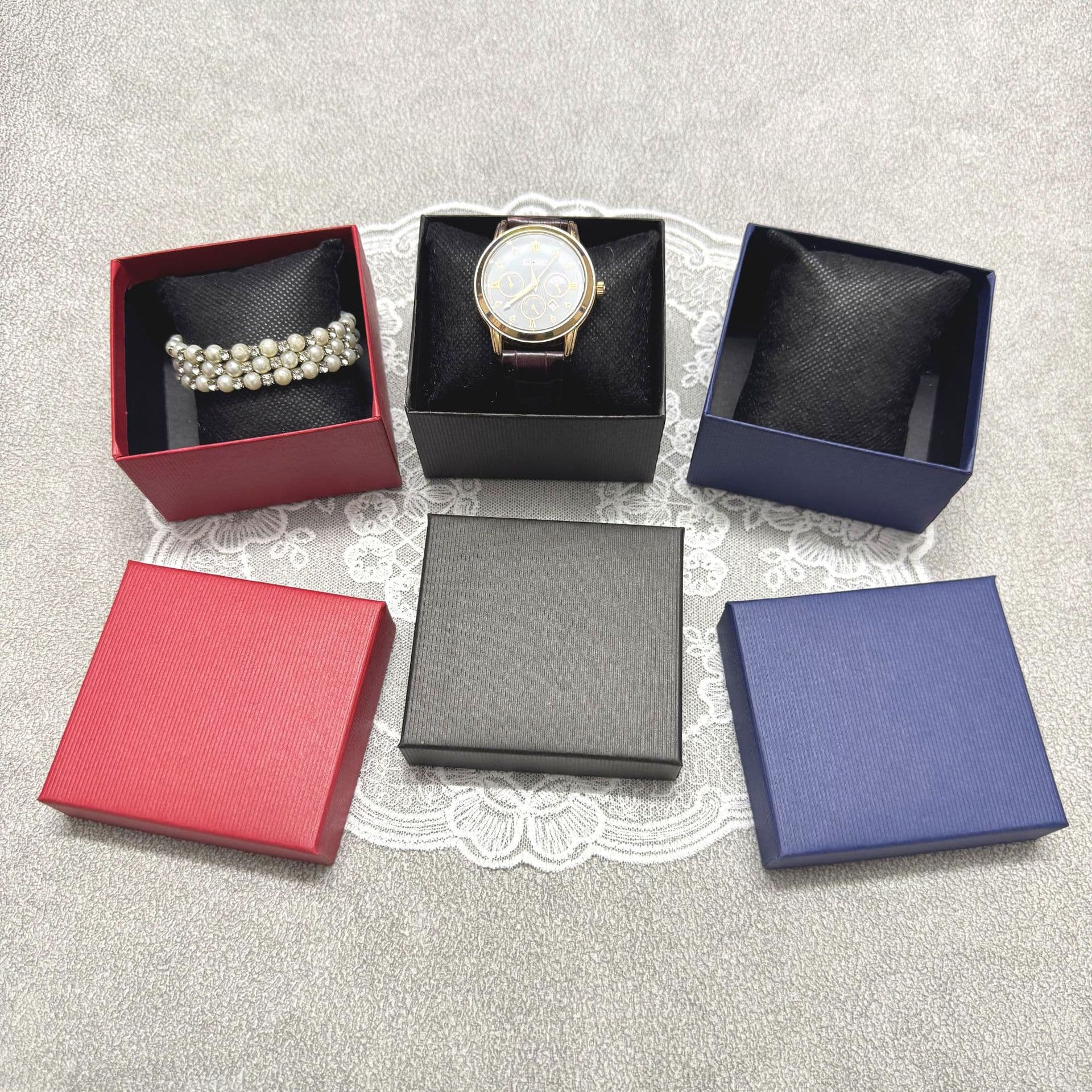 Striped box 8*9*5.3cm gift box jewelry box gift packaging box supply watch box wholesale