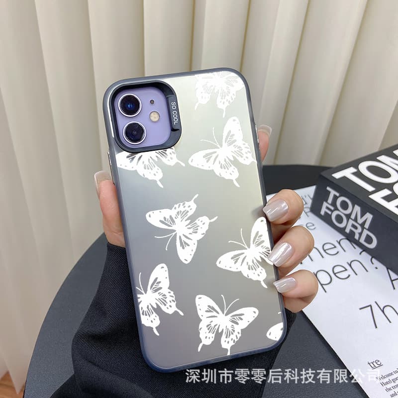 White Butterfly is suitable for Apple 15 color silver iPhone14pro creative 13/11promax matte 16 protective case