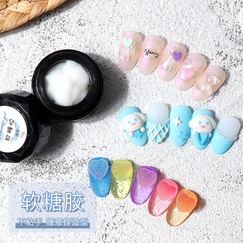Nail Art Solid Carved Glue 3D Three-Dimensional Soft Clay Carving Model Nail Art PVC Kneading Glue Solid Gel