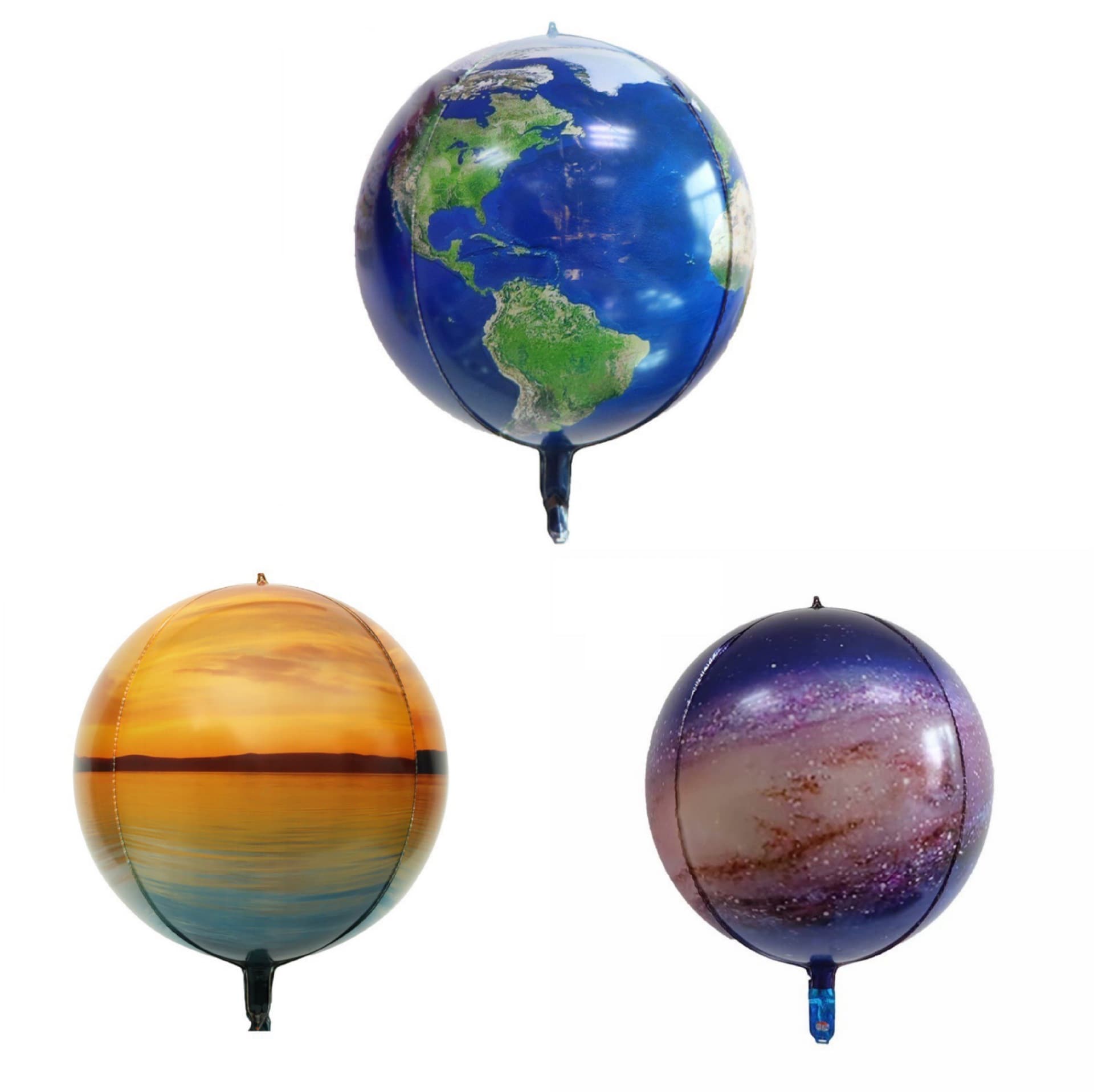 22-Inch 4D Sphere Space Starry Sky Earth Foil Balloon Space Theme Birthday Party Decoration Balloon