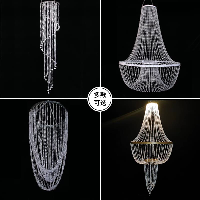 New Wedding Props Wedding Chandelier Finished Product One-Pull Forming Acrylic Iron Ceiling Hotel Auditorium Stage