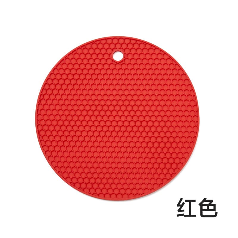 Cross-border Food-Grade Silicone Honeycomb Heat Insulation Mat Silicone Placemat Round Pot Holder Coaster Kitchen Dining Table Anti-Scald