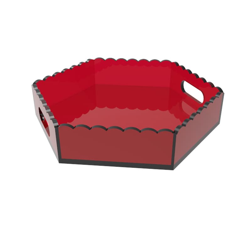 Acrylic tray storage tray hexagonal high-end aromatherapy tray dinner tray tea tray transparent fruit tray hexagonal tray