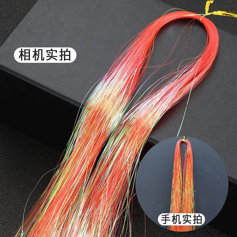Laser Gold Tinsel Hair Metallic Shiny Hair Extensions Gold Tinsel In Stock Fast Shipping